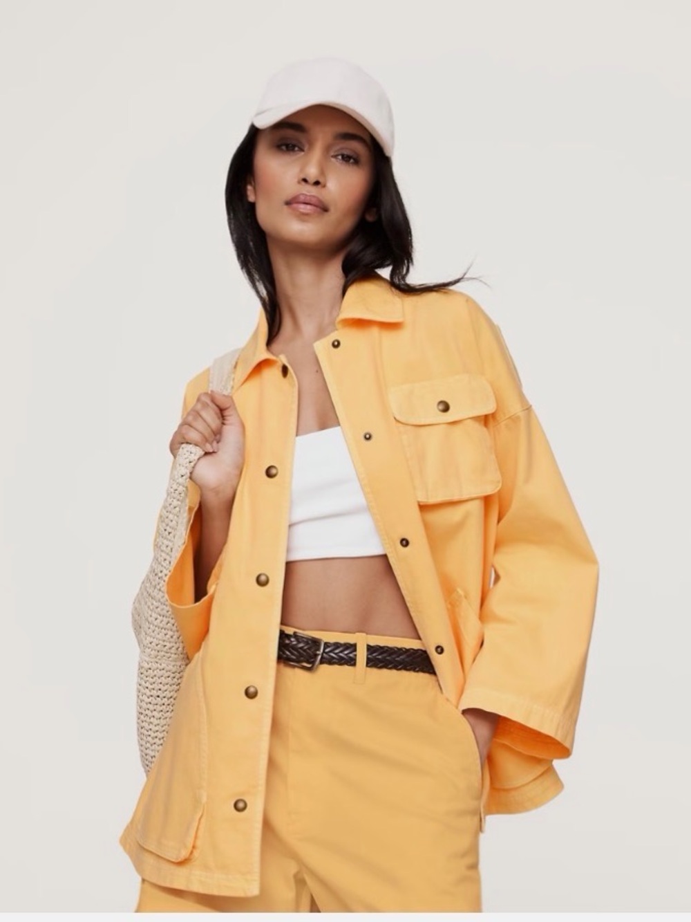 Banana Republic Washed Cotton Chore Jacket | Apricot Sorbet Orange | M